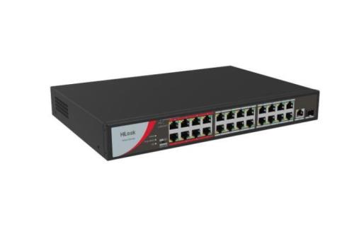 HILOOK NS-0326P-230(B) 24 Portlu 24 x 100 Mbps PoE ports, 1 x 1000 Mbps RJ45 port, and 1 x 1000 Mbps 1 SFP 230W